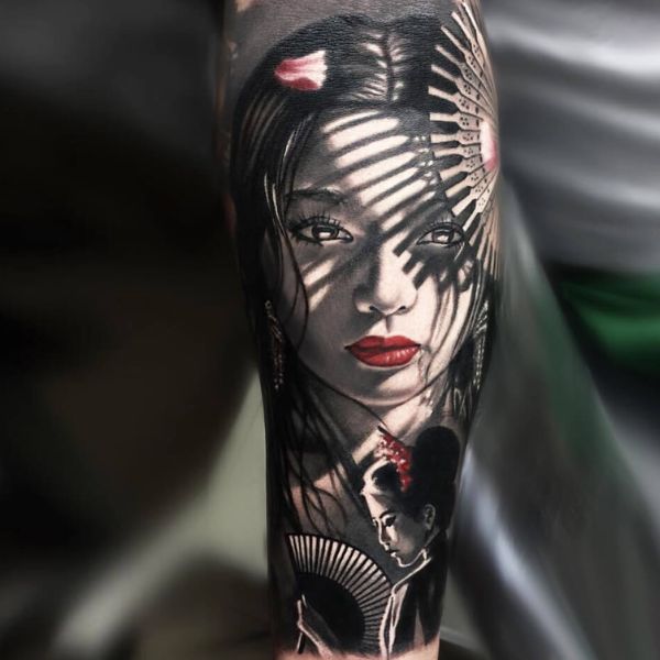 Tattoo geisha 3d