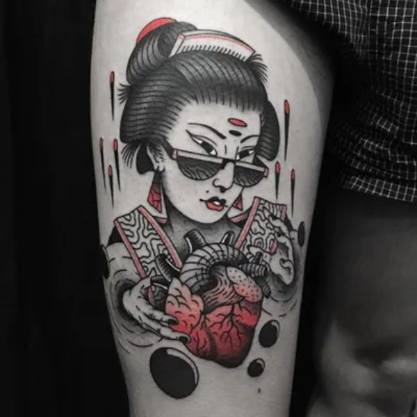 Tattoo geisha mặt quỷ