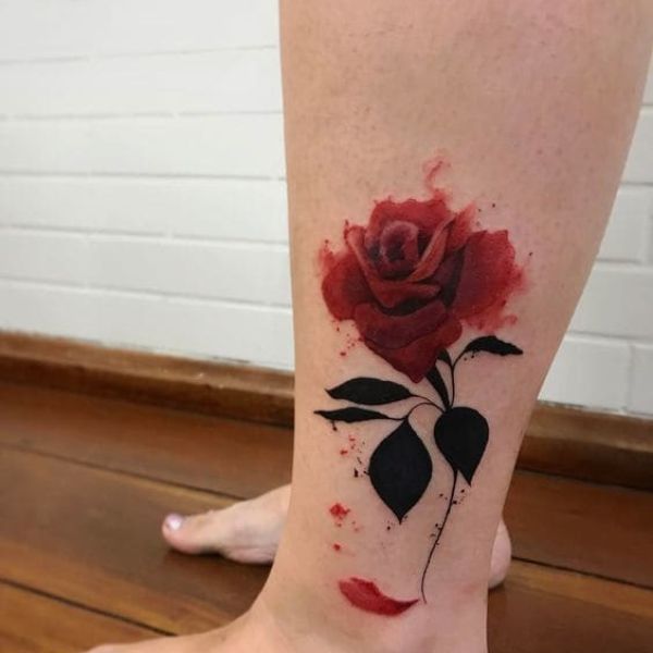 Tattoo huê hồng ở bắp chuối mang đến nữ