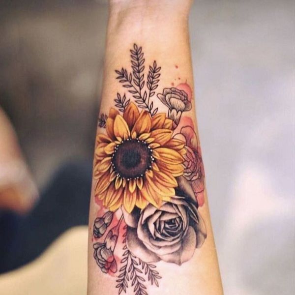 Tattoo hoa hướng dương đẹp nhất 