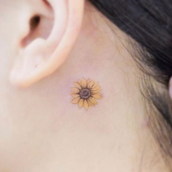 Tattoo hoa hướng dương mini