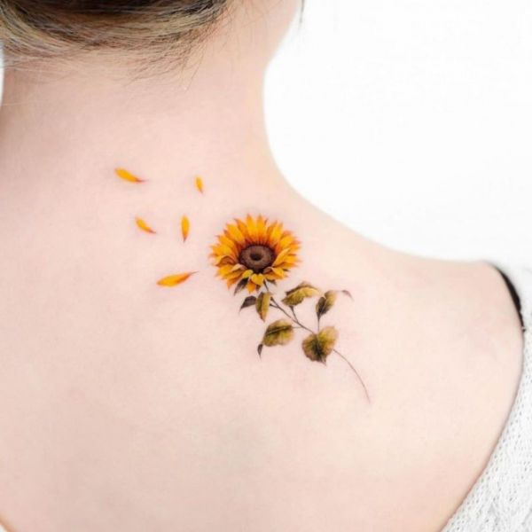 Tattoo hoa phía dương mini