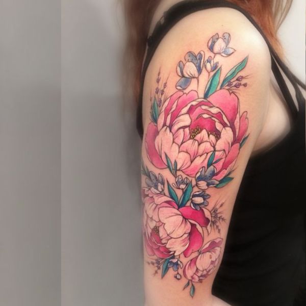 Tattoo hoa khuôn đơn mang lại nữ