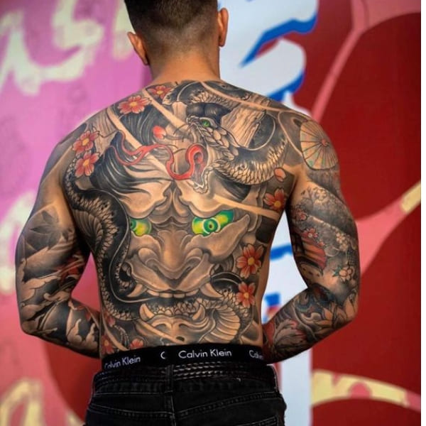  Tattoo mặt quỷ kín lưng chất