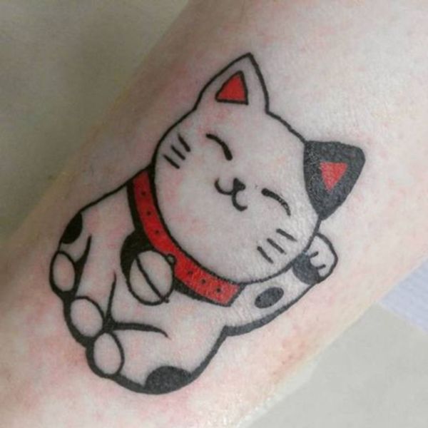 Tattoo mèo thần tài mini dễ dàng thương