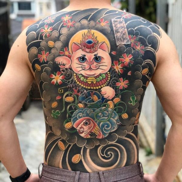 Tattoo mèo yakuza