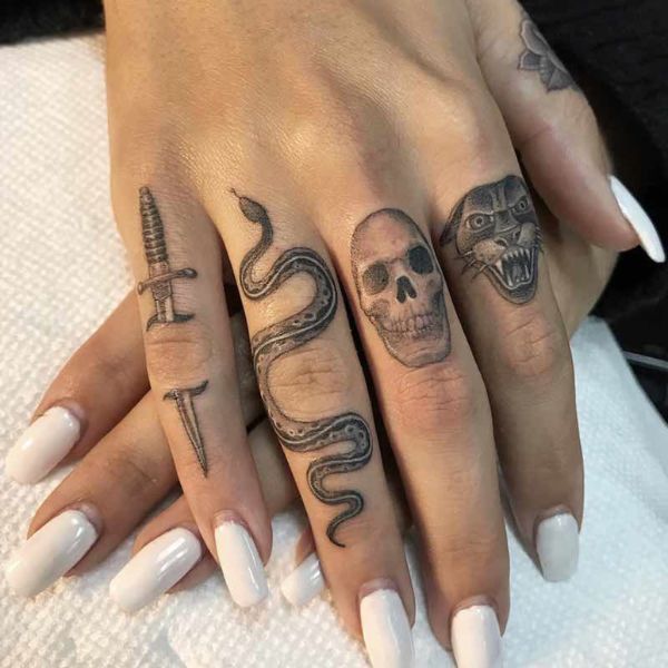 Tattoo ngón tay chất
