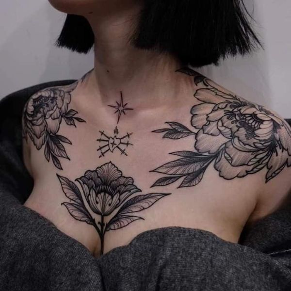 Tattoo ở ngực cho tới phái đẹp chất