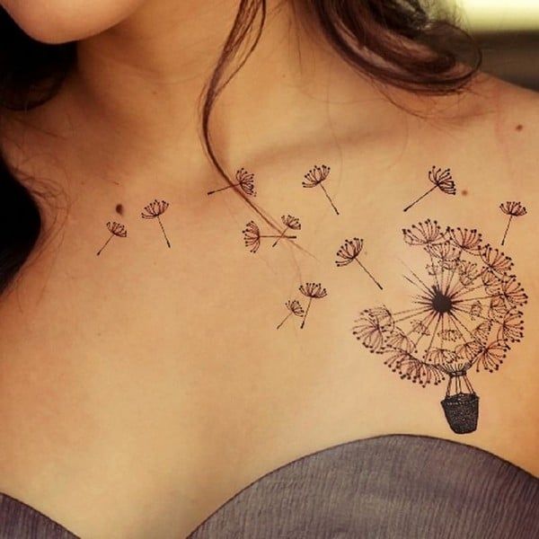 Tattoo ở ngực mang đến phái nữ hoa anh túc