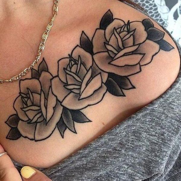 Tattoo ở ngực cho tới phái nữ hoả hồng hóa học đẹp