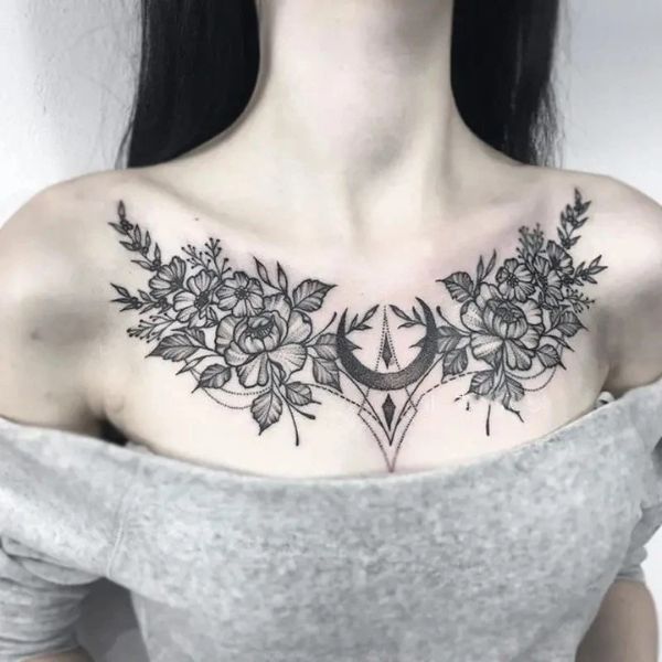 Tattoo ở ngực mang đến phái nữ ngầu