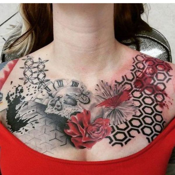 Tattoo ở ngực cho tới phái đẹp tranh giành đẹp