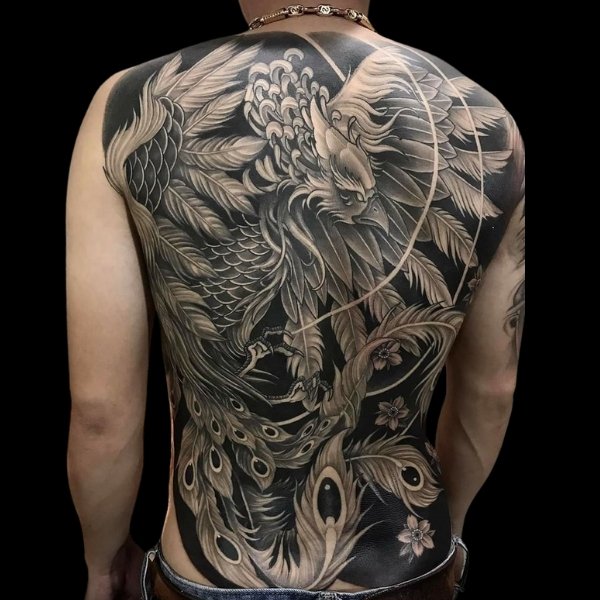 Tattoo phượng hoàng kín lưng đẹp nhất