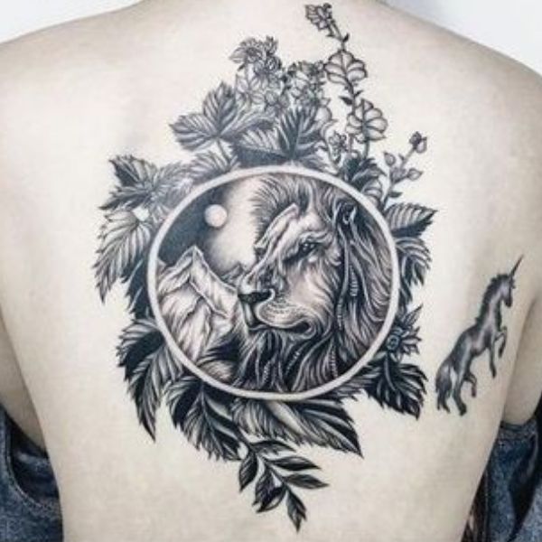 Tattoo sau lưng chúa sơn lâm