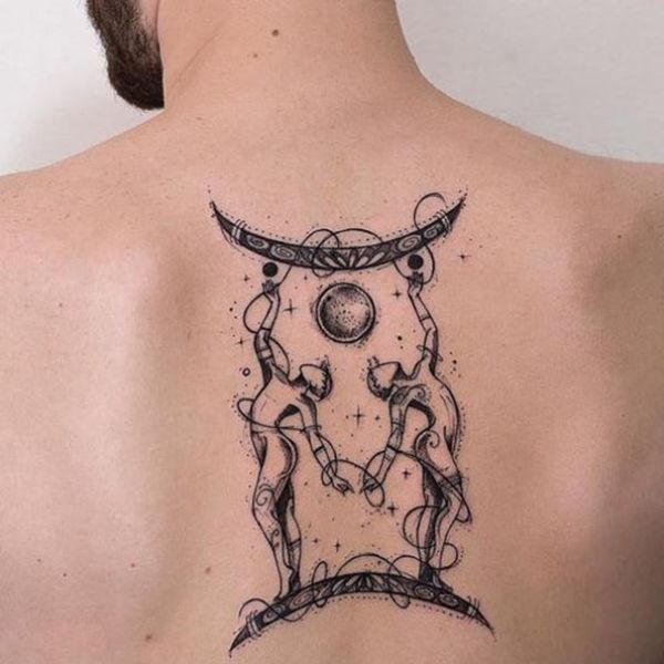 Tattoo sau lưng cung song tử