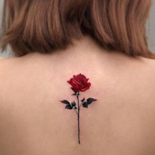Tattoo sau lưng hoa hồng