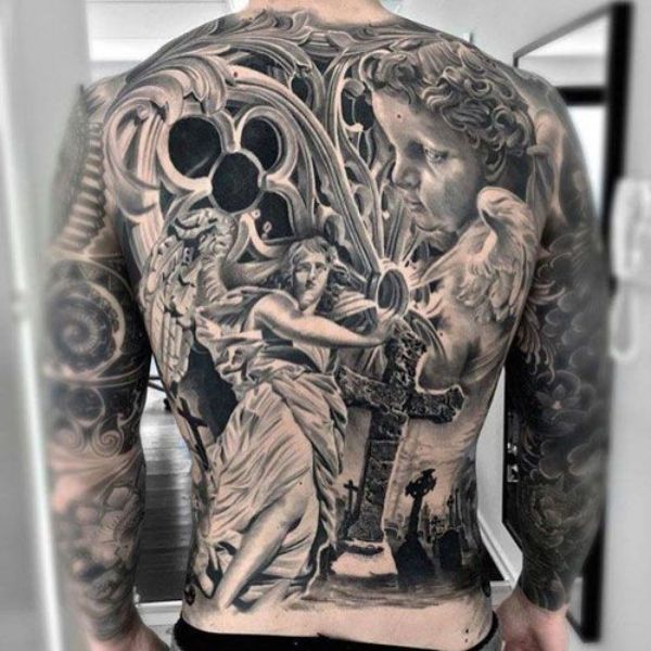 Tattoo sau lưng thiên thần