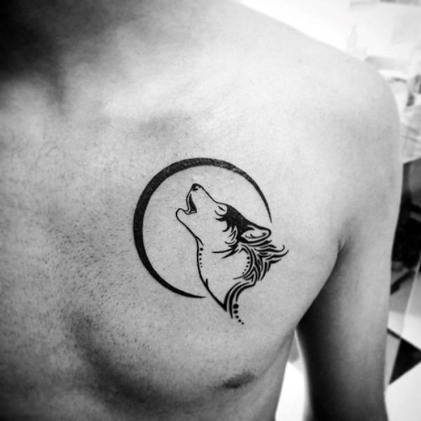 Tattoo sói đơn giản