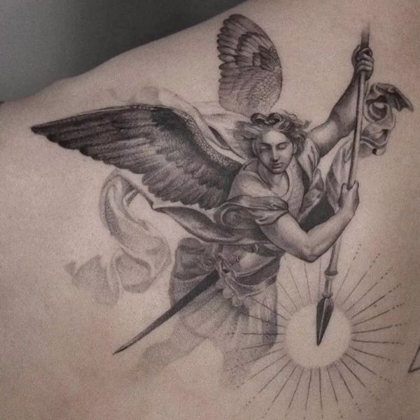 Hình xăm Archangel Michael 48 ảnh phác thảo các hình xăm trên lưng và  trên vai trên cánh tay và trên cẳng tay ý nghĩa của chúng đối với nam và  nữ