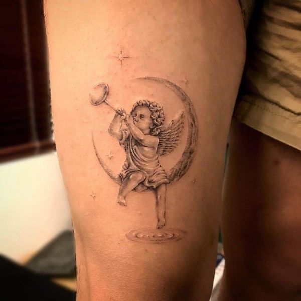 Cupid and Psyche done by Clay Gibson at Greenpoint Tattoo in Brooklyn My  favorite tattoo I have  rtattoos