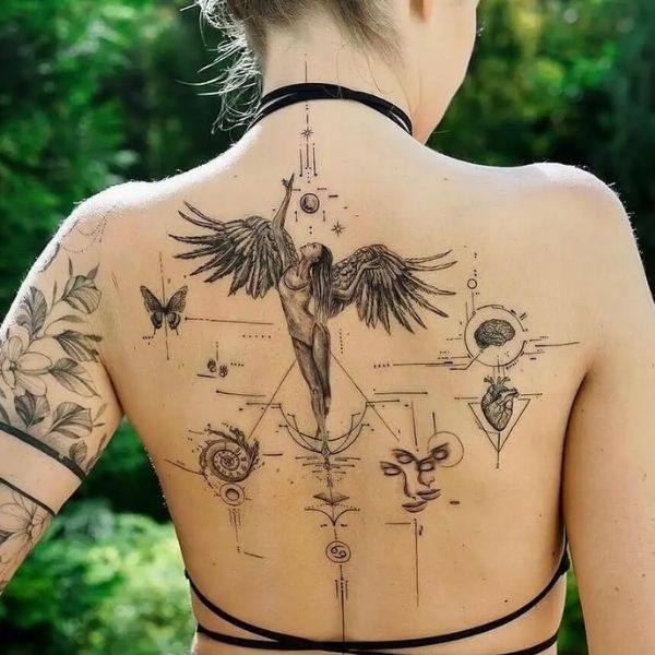 Tattoo thiên thần ở lưng