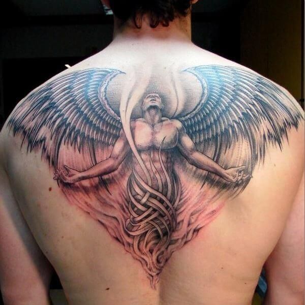 Tattoo thiên thần sau lưng