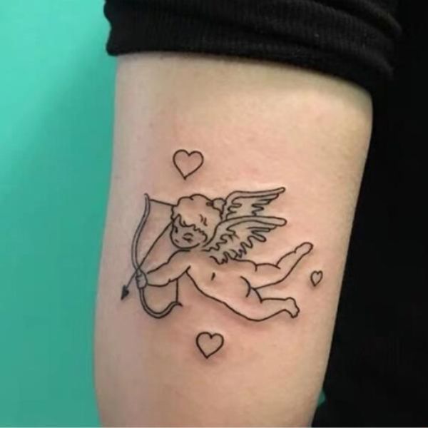 Tattoo thiên thần tình yêu mini