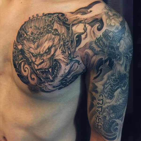 Tattoo tôn ngộ ko với rồng