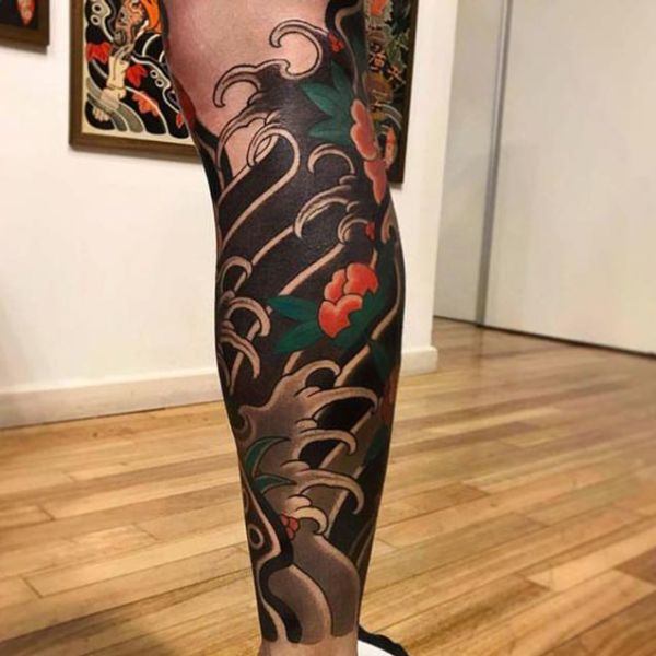 Tattoo yakuza bắp chân