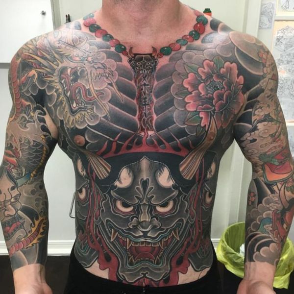 Tattoo yakuza full ngực