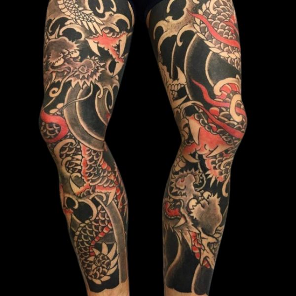 Tattoo yakuza kín chân