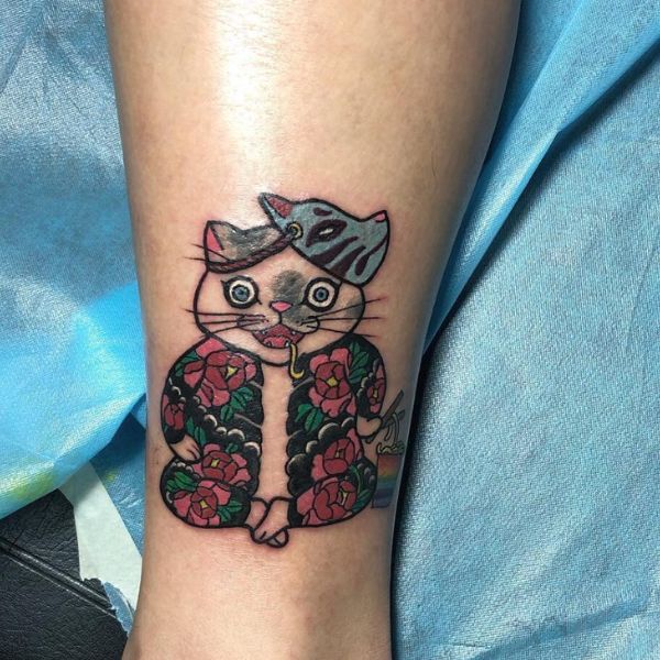 Tattoo yakuza mèo mini