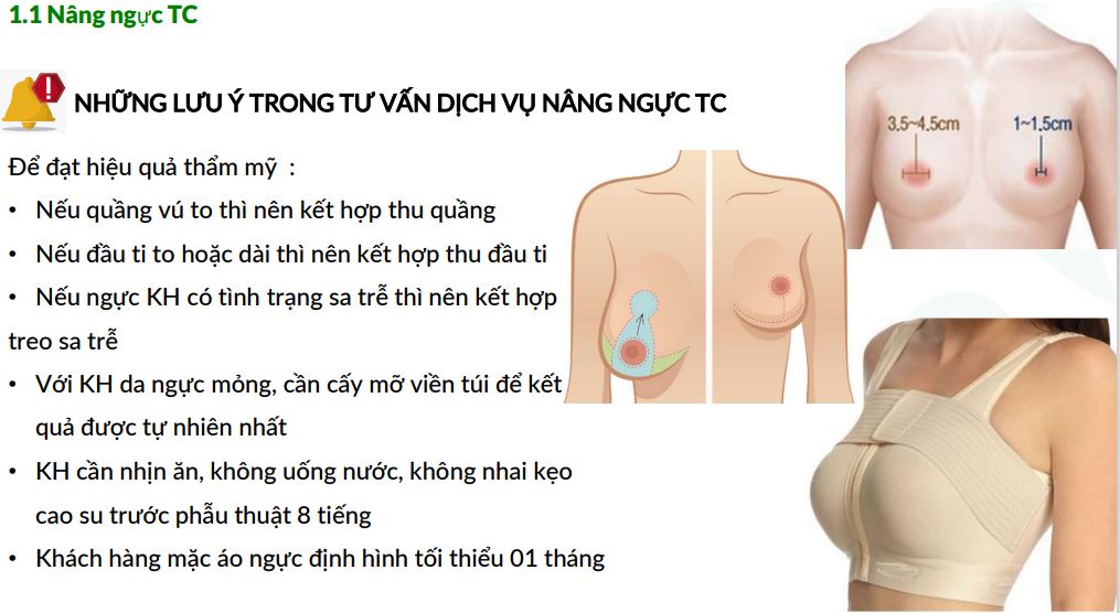 lưu ý khi nâng ngực