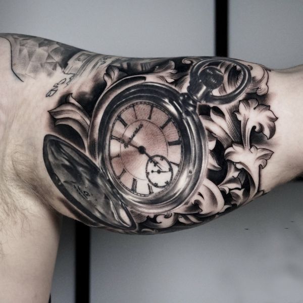 Tattoo 3d đồng hồ siêu đẹp