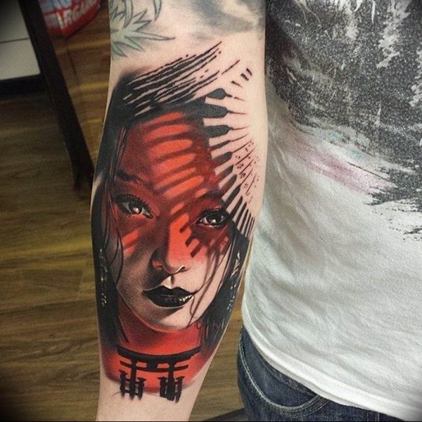 Tattoo 3d quỷ geisha