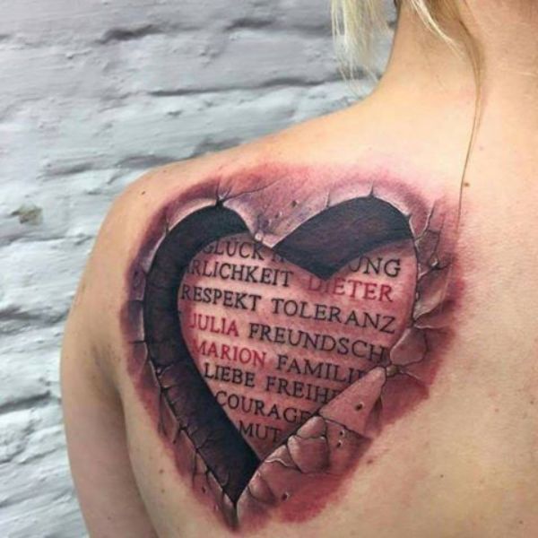 Tattoo 3d trái tim