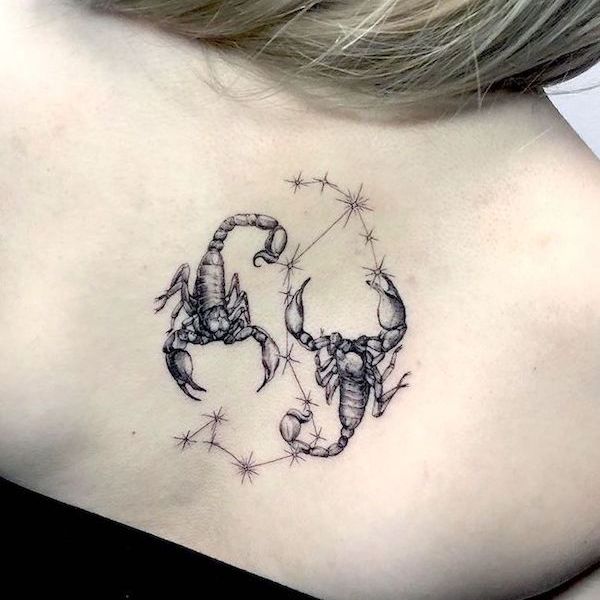 Tattoo bọ cạp lưng nữ đẹp