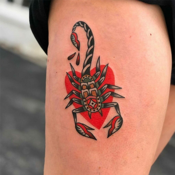 Tattoo bọ cạp trái tim siêu đẹp
