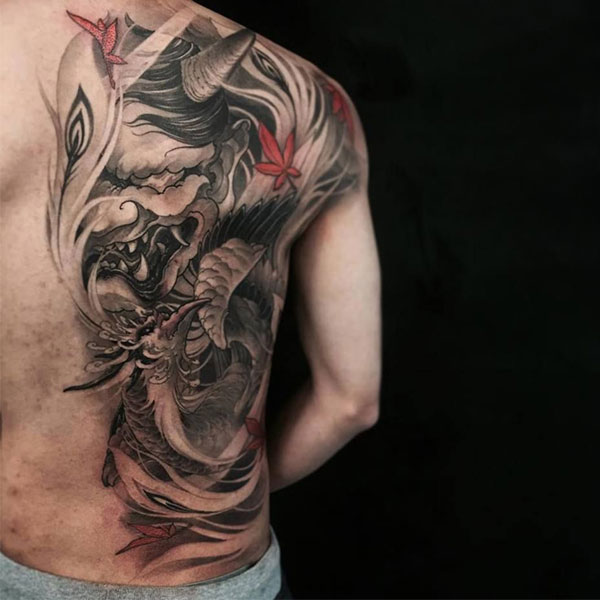 Tattoo cá chép mặt quỷ cho nam đẹp