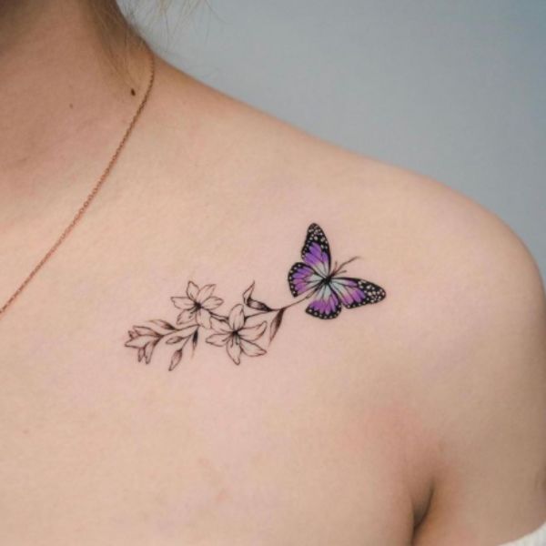 Tattoo con bướm đẹp cho nữ