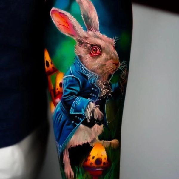Tattoo con cái thỏ 3d