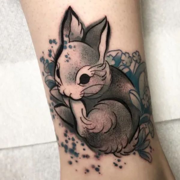 Tattoo con cái thỏ cute