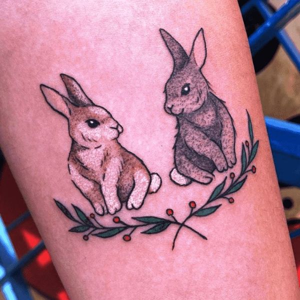 Tattoo con cái thỏ dễ dàng thương
