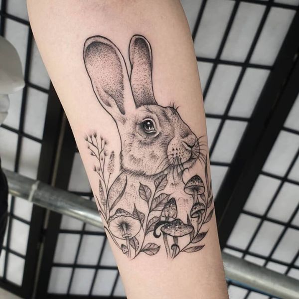 Tattoo con cái thỏ đẹp mắt mang lại nữ