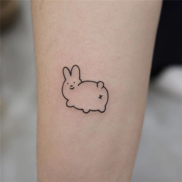 Tattoo con cái thỏ giản dị và đơn giản đẹp