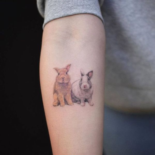 Tattoo con cái thỏ ở tay đẹp