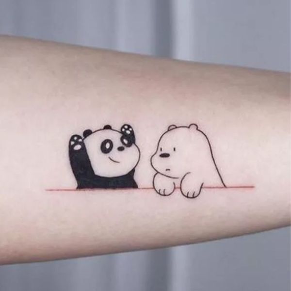 Tattoo đáng yêu song gấu