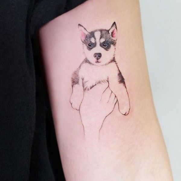 Tattoo dễ thương chó dễ thương