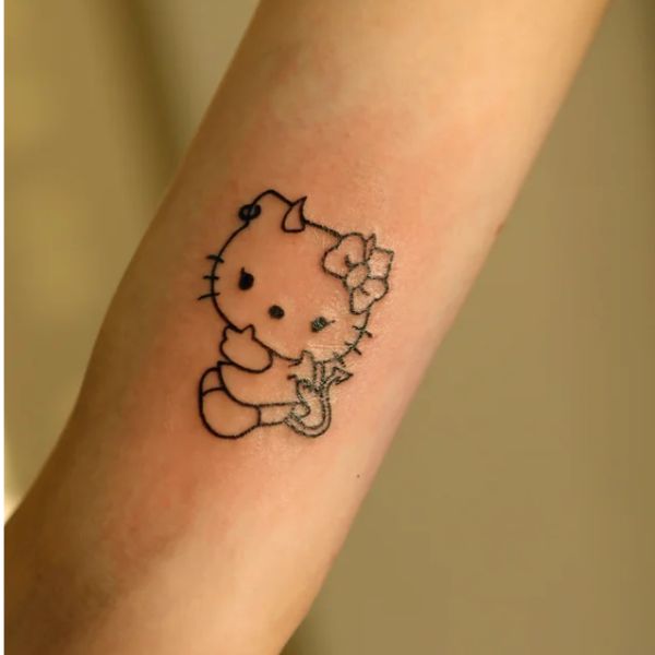 Tattoo hello kitty đơn giản đẹp