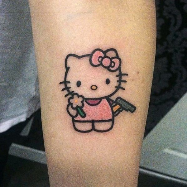 Tattoo hello kitty ngộ nghĩnh